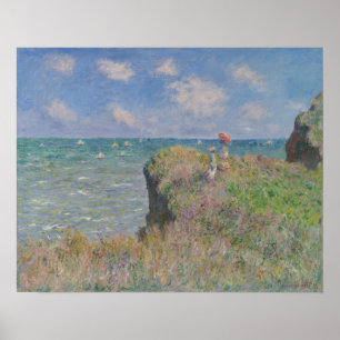 Affiche Cliff Walk at Pourville by Monet Fine Art Print