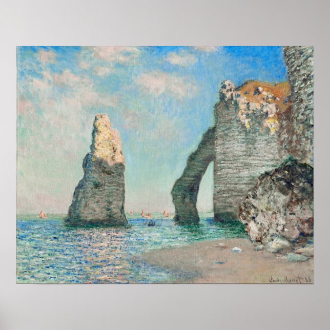 Affiche Cliffs at Etracétate 1885 par Claude Monet (Devant)