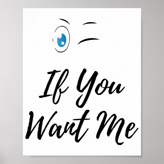 Affiche Clignez si vous me trouvez drôle homme  (Devant)
