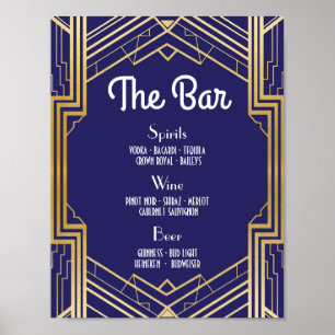 Affiche Clignotement de bar Réception de mariage 1920 Mari