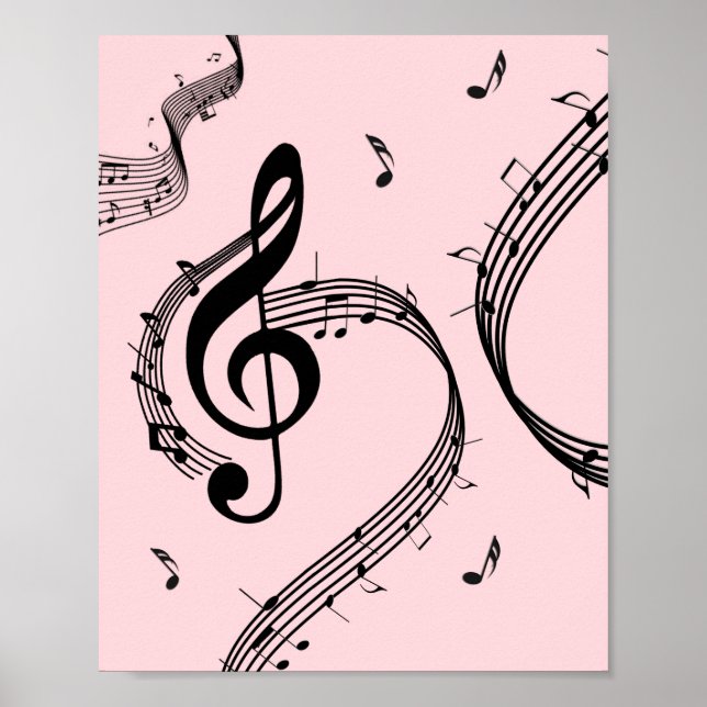 Affiche Climacic G Clef Music Rose (Devant)