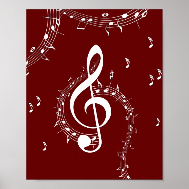 Affiche Climactic G Clef Music Red (Devant)