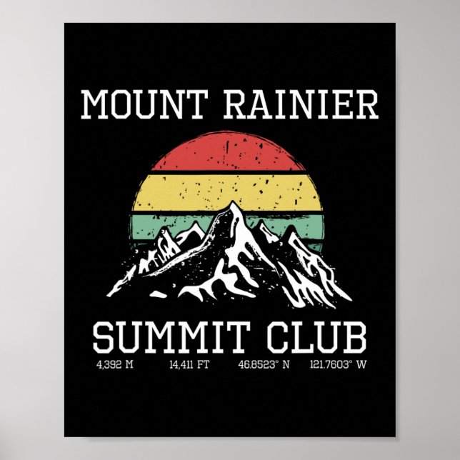 Affiche Climbed Mount Rainier Summit Club Hike Washington  (Devant)