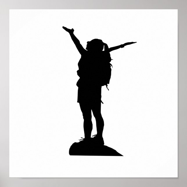 Affiche Climbing mountain girl silhouette (Devant)