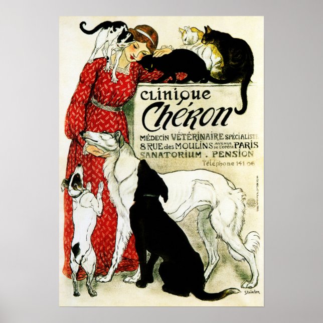 Affiche CLINIQUE CHERON Clinique pour animaux de compagnie (Devant)