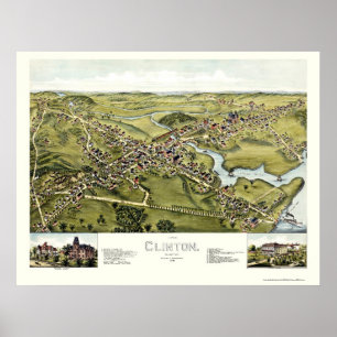Affiche Clinton, TC Carte panoramique - 1881