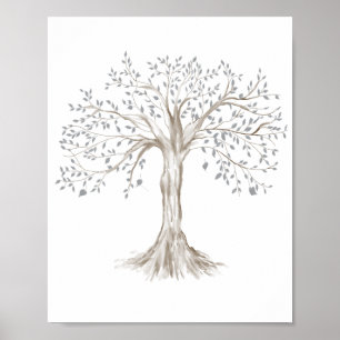 Affiche Clipart de l'arborescence de la famille aquarelle