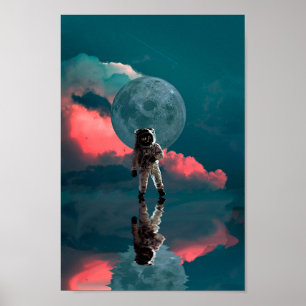 Affiche Clipart de l'espace de l'astronaute de l'extérieur