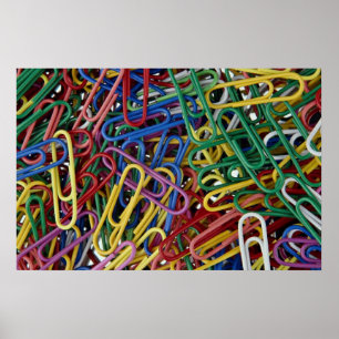 Affiche Clips papier colorés