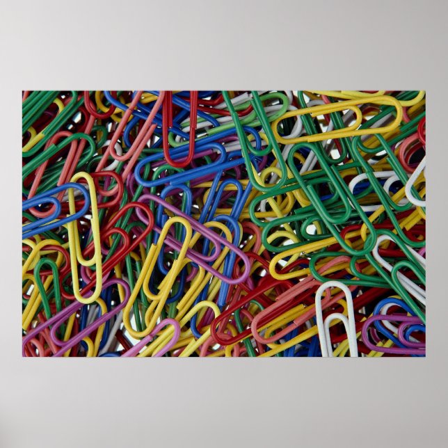 Affiche Clips papier colorés (Devant)