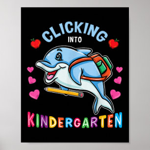 Affiche Cliquer dans la maternelle dauphin retour à l'écol