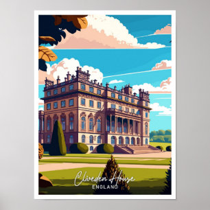 Affiche Cliveden House England Illustration Vintage Voyage