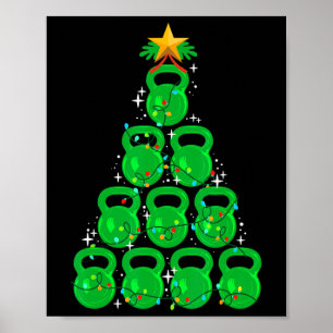 Affiche Cloche de Noël Kettlebell Gym Entraînement Fitness