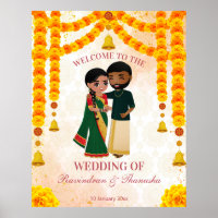 Cloches des guirlandes de Marigold avec Tamil Telu