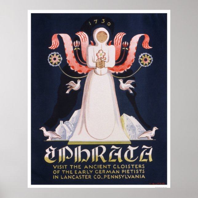 Affiche Cloître Ephrata 1938 WPA (Devant)