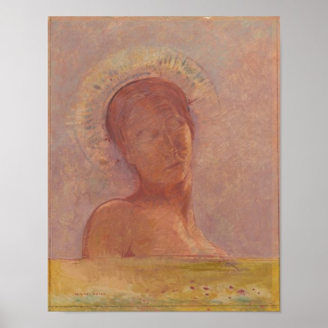 Affiche Closed Eyes (Redon 1899) (Devant)