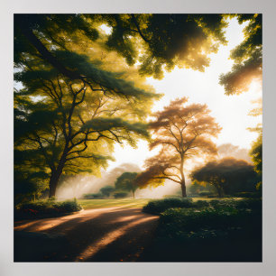 Affiche Closeup Belle Vue De La Nature Feuilles verts