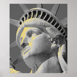 Affiche Closeup Black White Yellow Statue de la Liberté Im