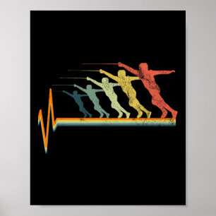 Affiche Clôture Vintage Heartbeat Cadeau Amour Cadeau