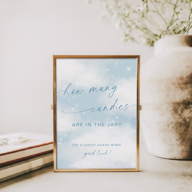Affiche Cloud 9 Baby shower Combien de bonbons Jeu (Créateur téléchargé)