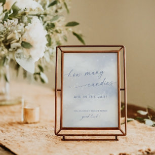 Affiche Cloud 9 Baby shower Combien de bonbons Jeu