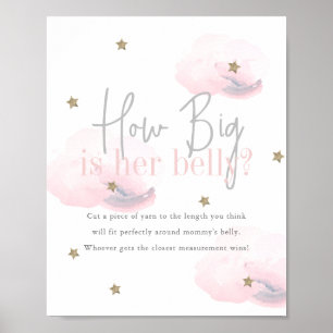 Affiche Cloud 9 Gold Stars Baby shower rose Comment Big Be