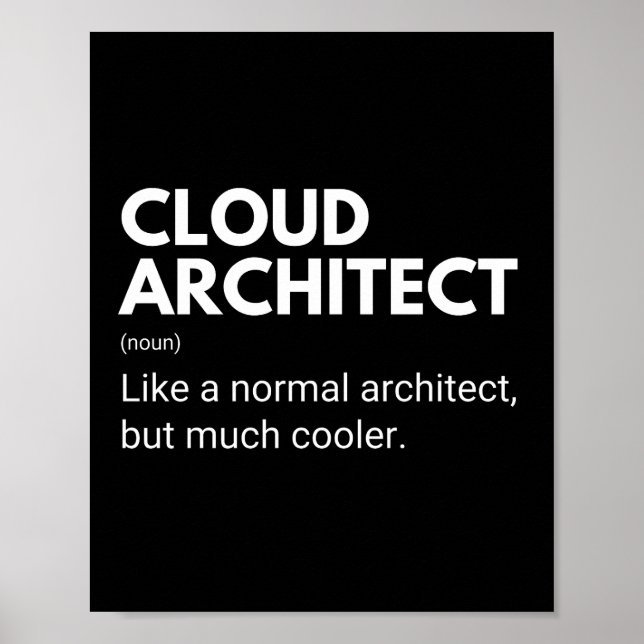 Affiche Cloud Architect Drôle Dire (Devant)