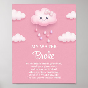 Affiche Cloud blanc fluide neuf rose My Water Broke jeu
