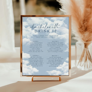 Affiche Cloud bleu clair Bachelorette Boire Si Jeu