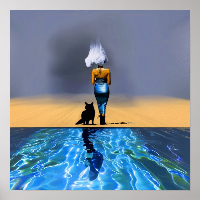 Affiche Cloud Blue Robe Detox cuisine AI Art Matte Valeur (Devant)