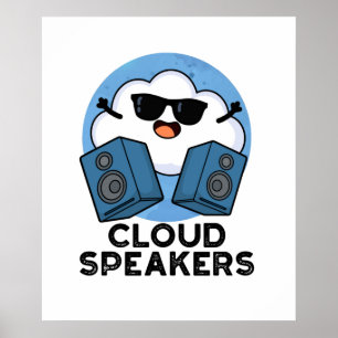 Affiche Cloud Haut-parleurs amusant Plume