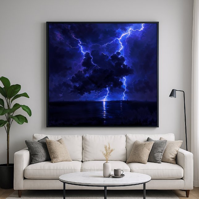 Affiche Cloud Lightning - Design d'art naturel (Créateur téléchargé)