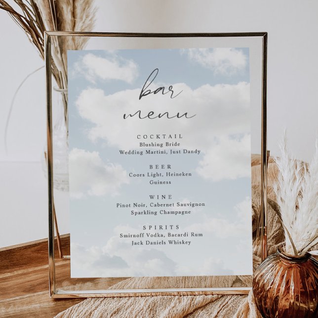 Affiche Cloud Neuf Thème Cloud 9 Bar Menu (Créateur téléchargé)