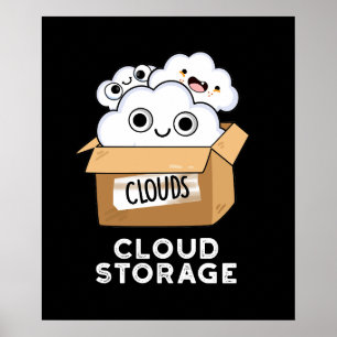 Affiche Cloud Storage Funny Météo Technology Pun Dark BG