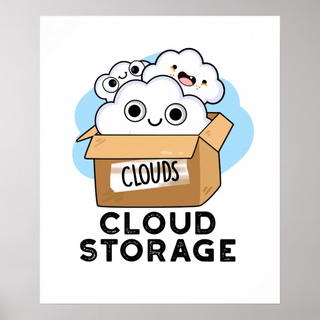 Affiche Cloud Storage Funny Weather Technology Pun (Devant)