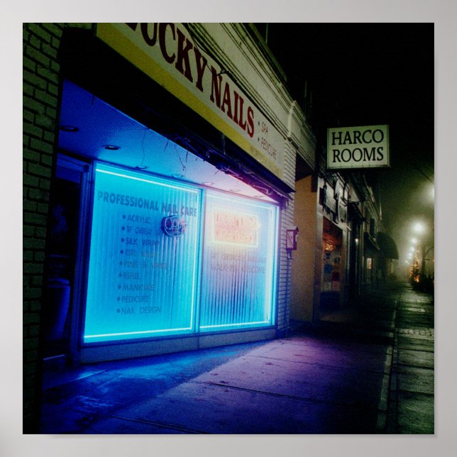 Affiche Clous chanceux - Bleu Cool dans la nuit (Devant)