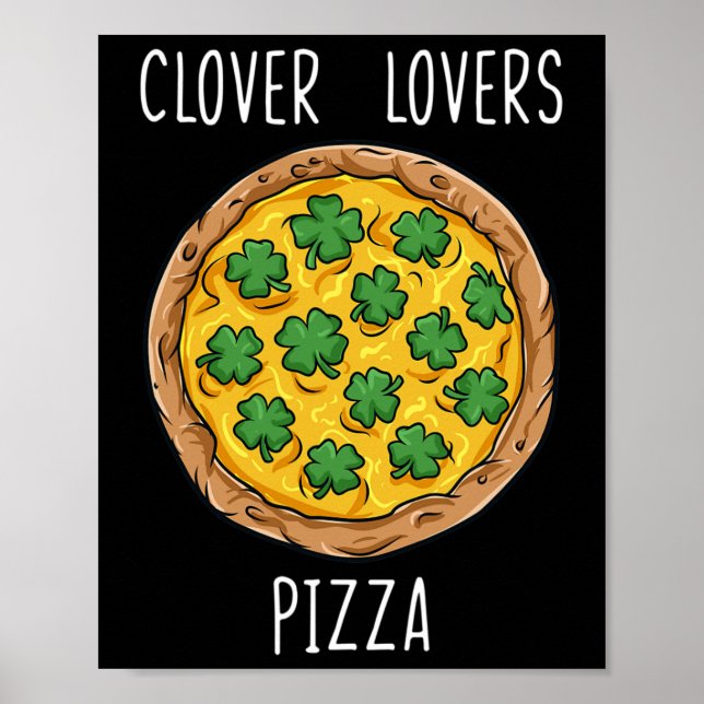 Affiche Clover Lovers Pizza St Patrick's Day Fun Boys Girl (Devant)