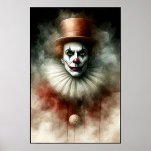 Affiche Clown à l'aquarelle regardant dans votre âme
