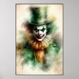 Affiche Clown à l'aquarelle regardant dans votre âme
