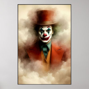 Affiche Clown à l'aquarelle regardant dans votre âme