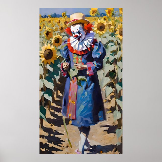 Affiche clown cueillette tournesol (Devant)
