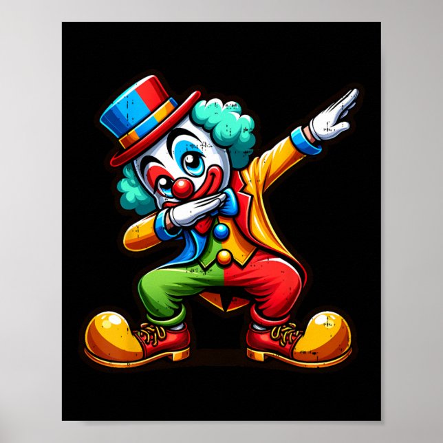 Affiche Clown Dabbing Funny Dancing Dab Garçons Filles Enf (Devant)