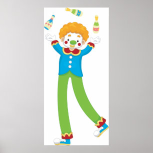Affiche Clown en jonglage