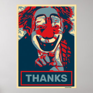Affiche Clown en rouge et bleu, modifier le texte