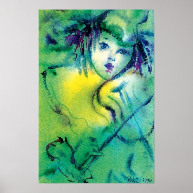 AFFICHE CLOWN EN VERT (Devant)