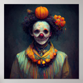 Affiche Clown malin. Halloween artistique créé par AI