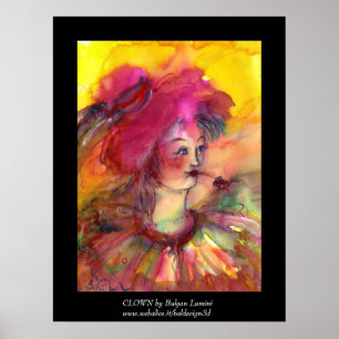 AFFICHE CLOWN ROSE