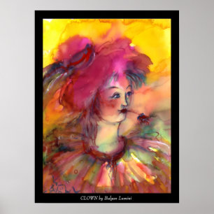 AFFICHE CLOWN ROSE