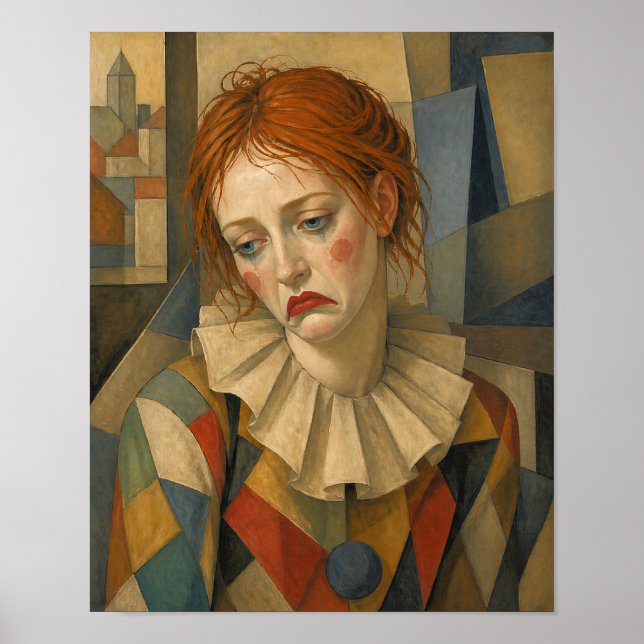 Affiche Clown triste féminin (Devant)