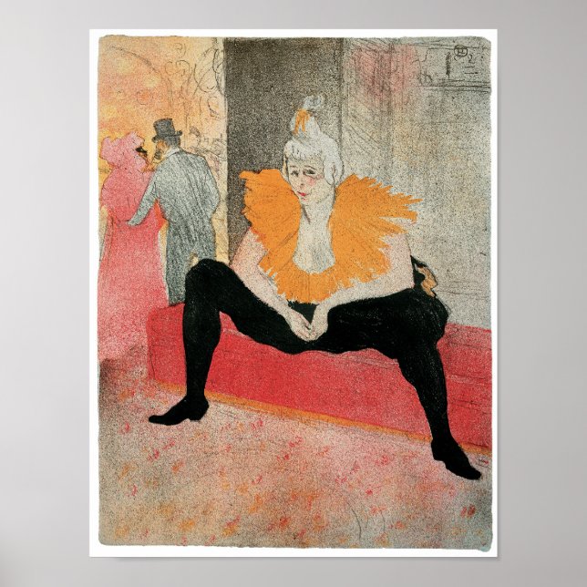 Affiche Clowness assis par Henri de Toulouse-Lautrec (Devant)